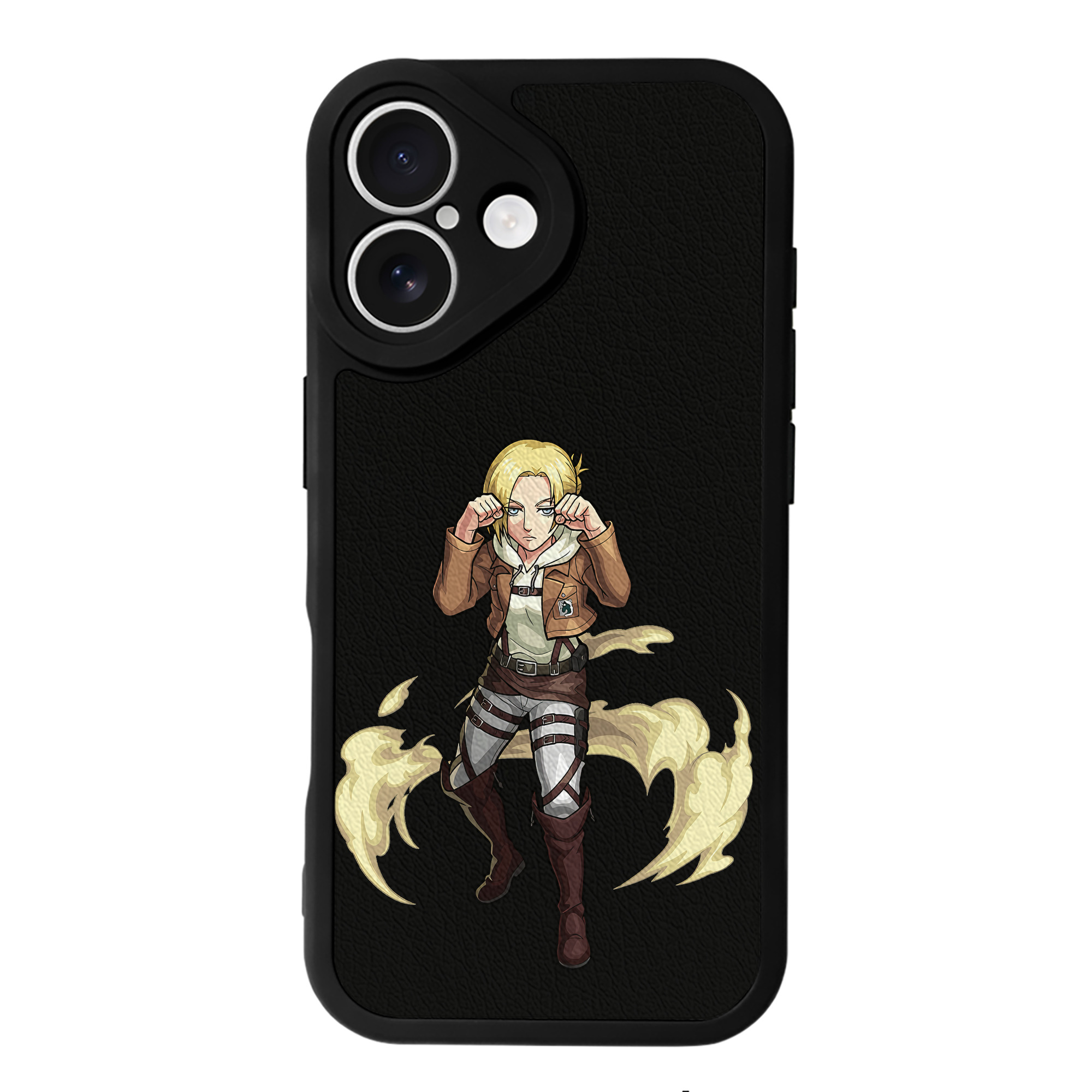 （画像用） 進撃の巨人 アニ・レオンハート Attack on Titan Annie Leonhart 【iPhone 16シリーズ対応】シリコンスマホケース（レザー調） 材質：シリコン